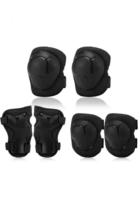 6'lı Yüksek Korumalı Paten Scooter Kaykay Bisiklet Koruma Set Dizlik Dirseklik Bileklik Koruyucu Set